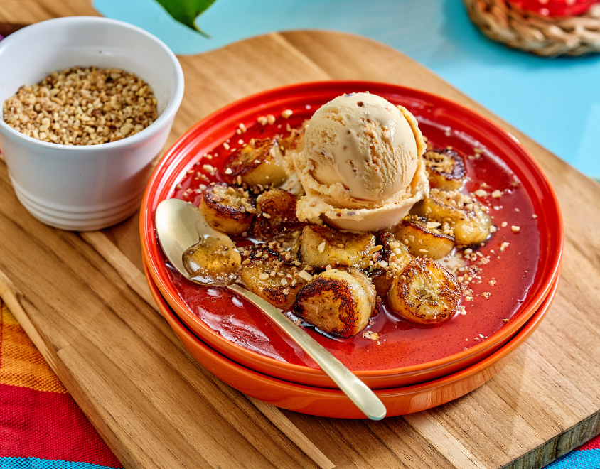 Banana Caramelada com Sorvete